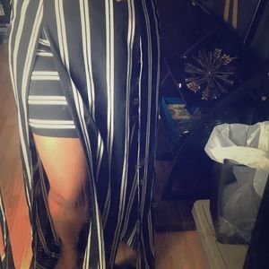 SOLD❌Black white Striped Skirt